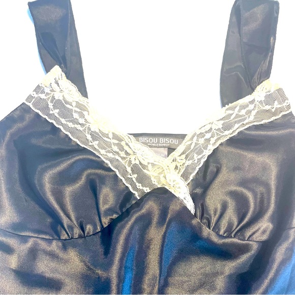 Bisou Bisou camisole, black with cream lace M - Picture 4 of 10